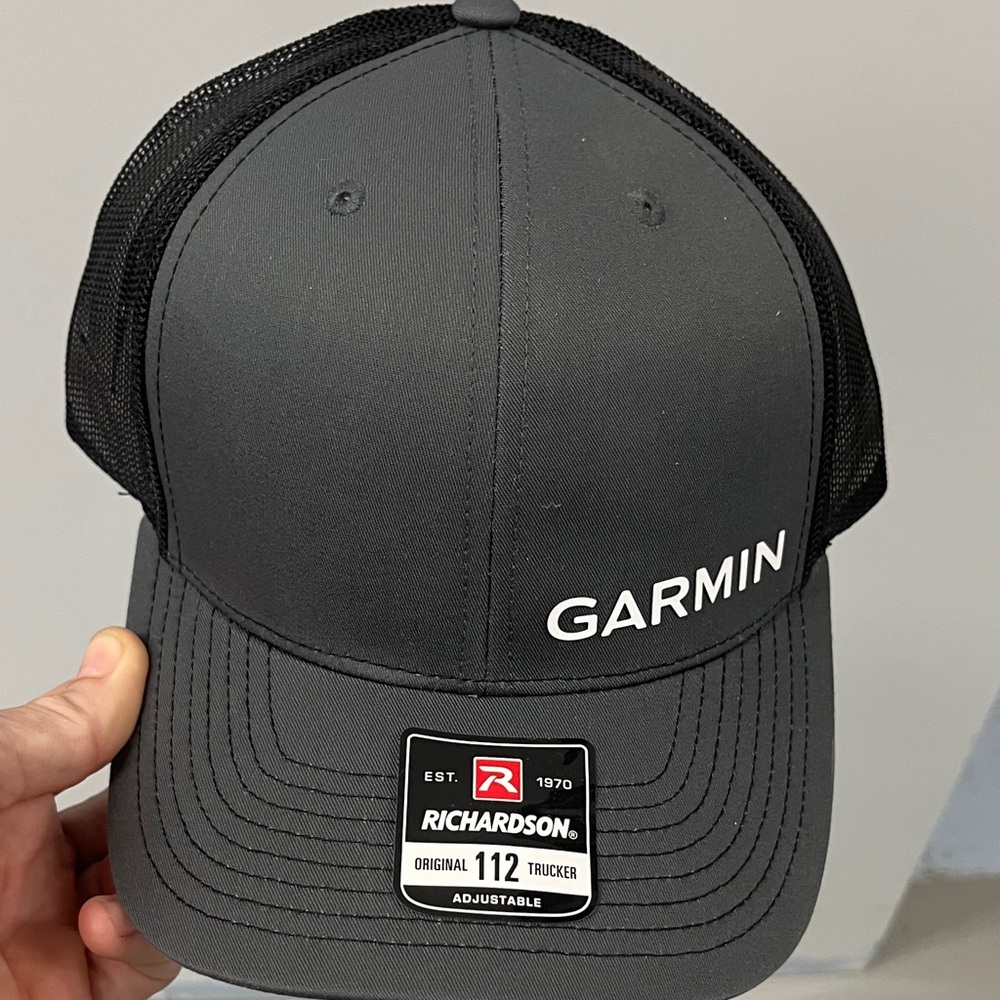 Garmin Fishing Embroidered Richardson 112 Adjustable Mesh Snapback Trucker Hat